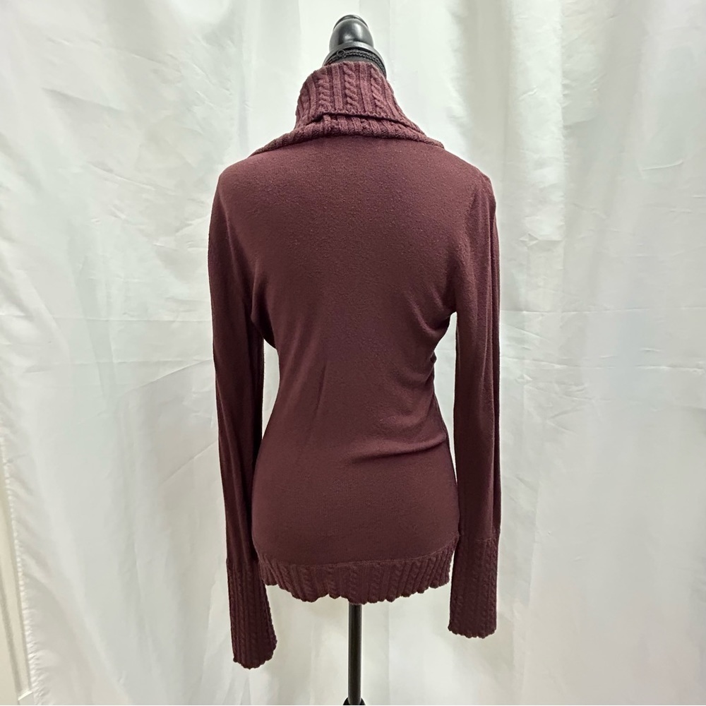 BCBGMAXAZRIA maroon burgundy knit sweater Sz M - Picture 2 of 7